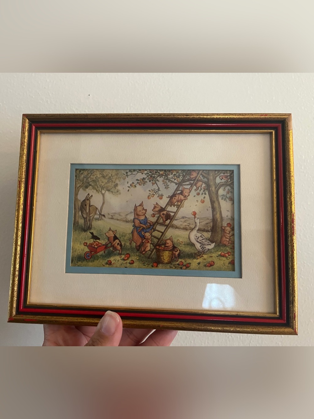 Vintage Molly Brett “picking apples” art piece